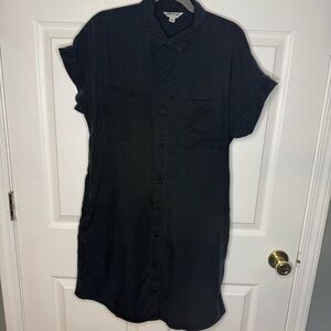 Orvis Women's Black Midi Lyocell Button-down Dress Size Medium GUC